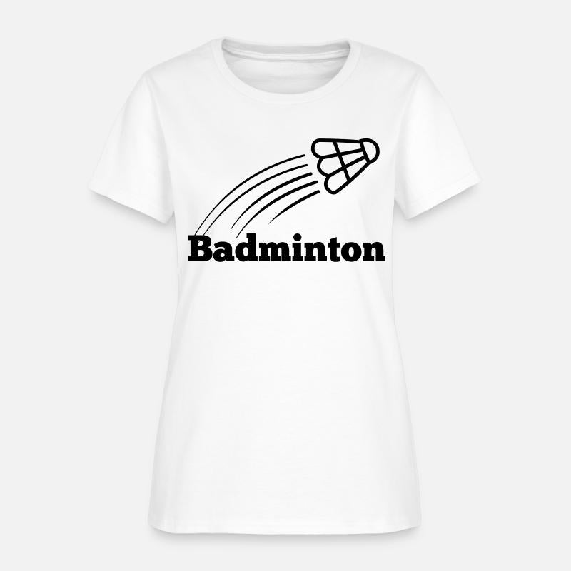 Badminton text with shuttlecock flying up