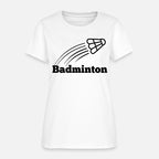 Badminton text with shuttlecock flying up