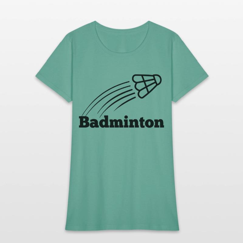 Badminton text with shuttlecock flying up