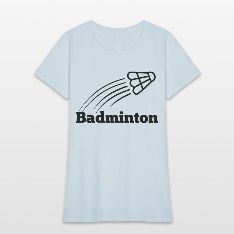 Badminton text with shuttlecock flying up