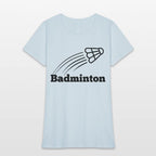 Badminton text with shuttlecock flying up