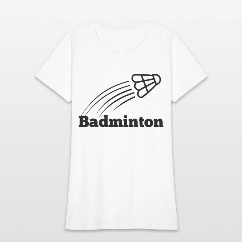 Badminton text with shuttlecock flying up