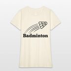 Badminton text with shuttlecock flying up