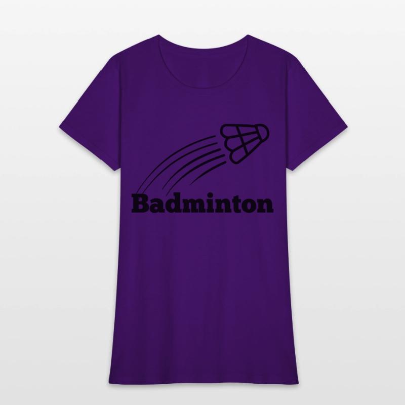 Badminton text with shuttlecock flying up