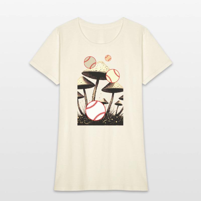 Baseball balls rain and mushrooms