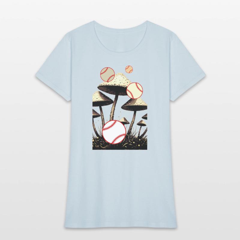 Baseball balls rain and mushrooms