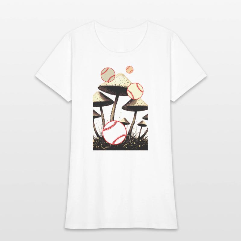 Baseball balls rain and mushrooms