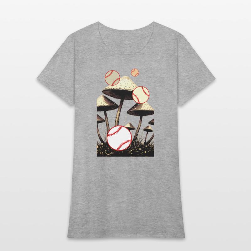 Baseball balls rain and mushrooms