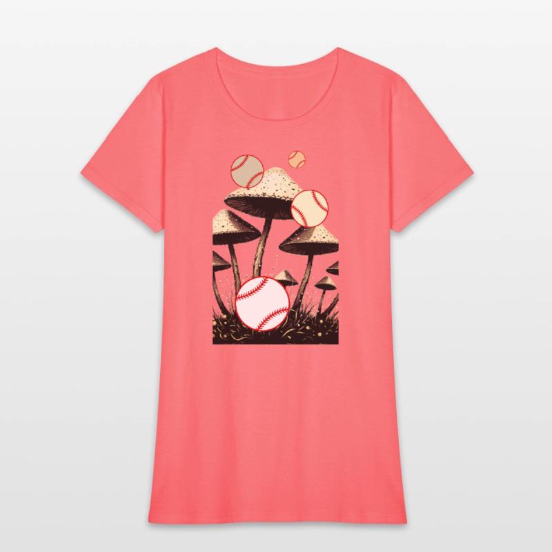 Baseball balls rain and mushrooms