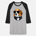 BEAGLE WEARING SUNGLASSES AND TUXEDO