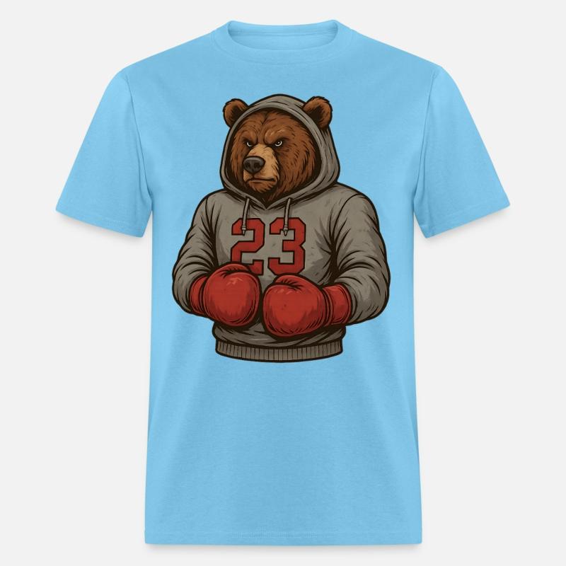 Bear 23 Boxing Hoodie Grizzly Gym Fighter Tee
