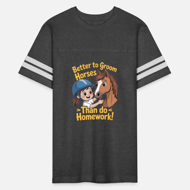 Better To Groom Horses Than Do Homework Horse