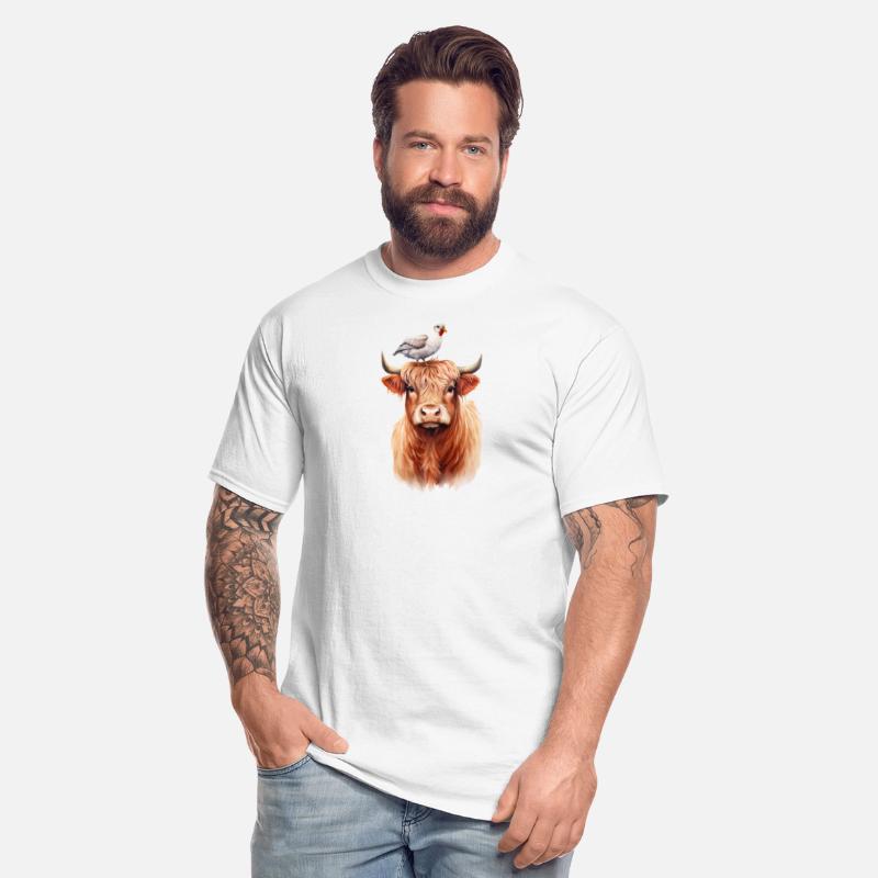 Bird Sitting on Cow's Head