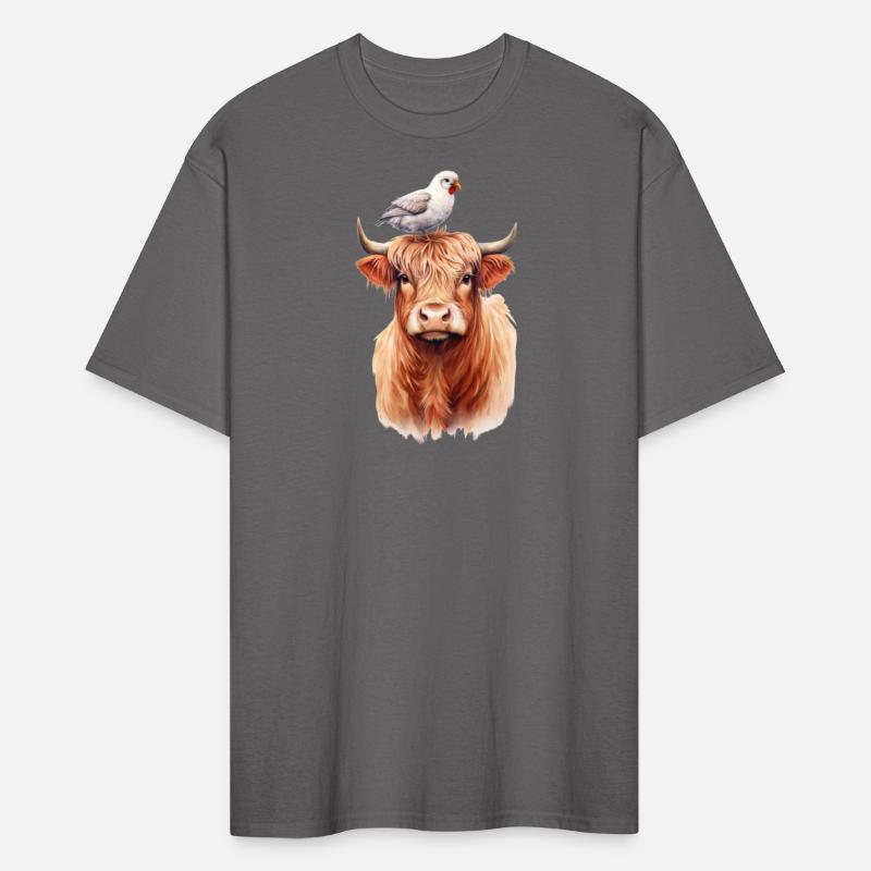 Bird Sitting on Cow's Head